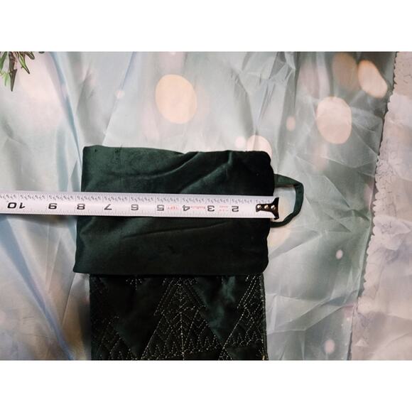 Tahari Home Green Trees Quilted Christmas Holiday Stocking 22" - Picture 7 of 7